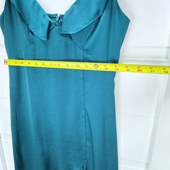 Express Teal Ruffle Hi-Low Maxi Dress Size 4 Formal Cocktail Party Preowned - Picture 9 of 12